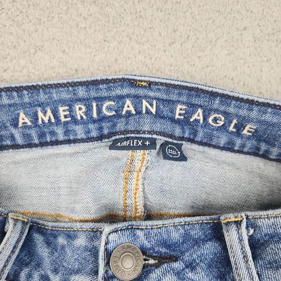 American Eagle Jeans Mens 34x30 Skinny AirFlex+ Patched Distressed Denim Pants - Picture 8 of 16